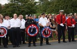 Cornwall's emergency responders prepared to lay wreaths at the memorial.