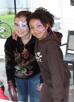 Madison Mitchell and Sydney King showed off their face paintings.