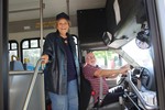 Theresa Christianson rides the bus to Munger Cottage every day.