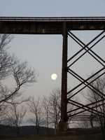 Moonset at the Trestle.  Photo by Maureen Moore.