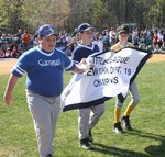The Cornwall Major League players retired the District championship pennant.