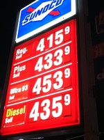 Photo by Jim Lennon. Sunoco raises gas prices Nov 1, 2012. 