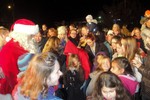 The Town Santa greeting children.