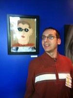 Photo by Jim Lennon. AHRC Artist Anthony Abatecola with his artwork.