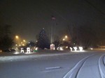 Photo by Jim Lennon. Cornwall Traffic Circle in the Snow.