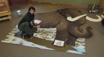 Rick Price, a local Artist from Beacon, NY, is painting a life size American Mastodon for the Museum's new exhibit 