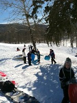 Photo by Jim Lennon. Sledding on Storm King Golf Course