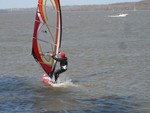 Photo by Jim Lennon. Ned Crossley out on the water. 