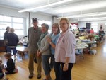 Cornwall United Methodist Church Pastor Rev. Andrew Peck-McClain with volunteers Carole Hunt, Debbie Engle and Carol Cummings at GrandMa's Attic sale