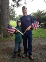 Cub Scout Kevin Hughes and Sergeant Major Vincent Mannion