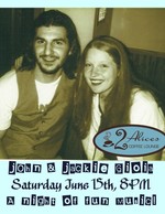John and Jackie Gioia perform Saturday, June 15th, 8pm, at 2 Alices Coffee Lounge
