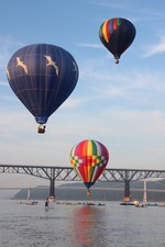 Photo by Maureen Moore. Balloon Festival over the Hudson close up.