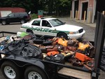 Town of Cornwall Police Department seized over 300 counterfeit bags at Fall Festival. Photo provided.