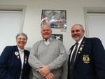 Photo by Jim Lennon. Randy Clark, Town of Cornwall Supervisor Elect and a Lion at Peace Poster Awards with Ilene Wizwer, District 20-0 Peace Poster Contest Chair, and Clifford W. Youngs, past Lions District 20-0 Governor.  Jonathan's winning entry 