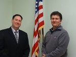 Photo by Jim Lennon. U.S. Humane Society N.Y.  State Director Brian Shapiro and Mid-Hudson SPCA President Thomas DiCarrado pose after the Cornwall Geese Management Committee meeting in Cornwall Tuesday evening Feb. 11.  