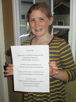 Casey Steiner with her poem titled Special Gifts. Photo Provided.