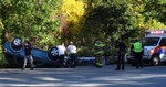 Photo by Jim Lennon. Rollover accident on rt 32