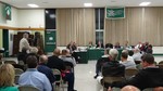 Photo by Jim Lennon. Dick Randazzo spoke at the Cornwall School Board Meeting regarding the Veteran's Property Tax Exemption.