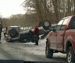 Photo by Danny Nanni Sr. Rollover accident on Rt 9W south March 3 2015.