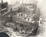 Historic image of the Troy Lock and Dam being constructed a century ago. Credit: USACE.