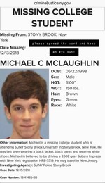 Michael C Laughlin has been missing since 12/13/18