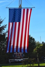 An American flag at the 2020 Patriot Day ceremony