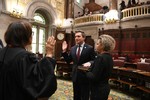 Senator James Skoufis (D-Orange County) was sworn in for a third term on Wednesday,